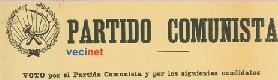 Hoja de votacin de 1925 Partido Comunista