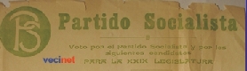 Hoja de votacin de 1925 Partido Socialista